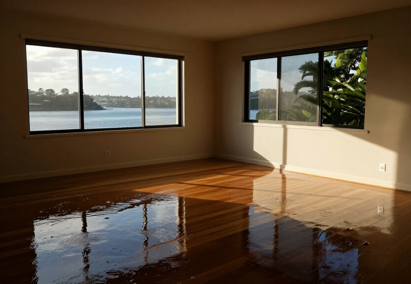 Damp subfloor with visible mould and water damage in Blackett home