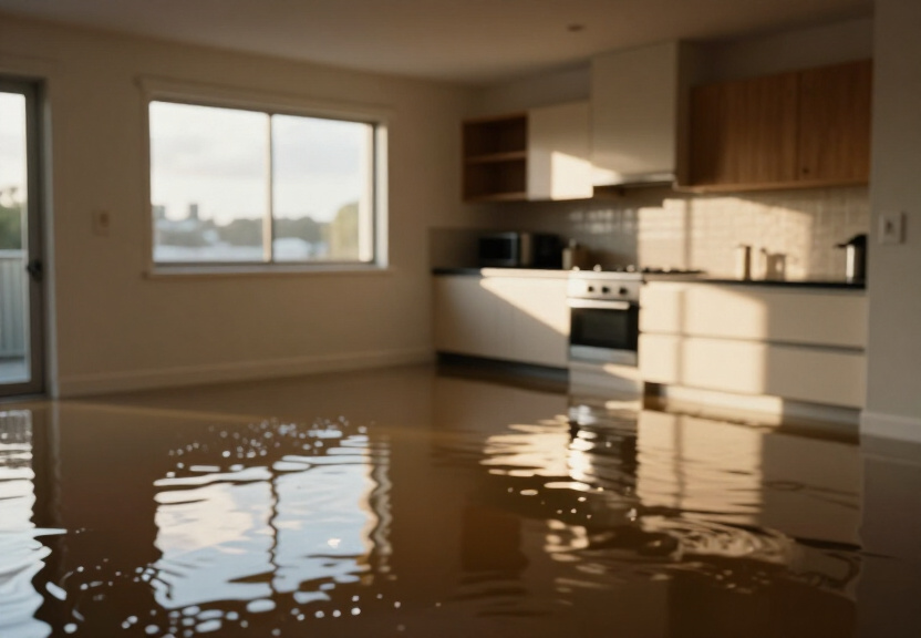 Flooded subfloor in Blackett home before treatment